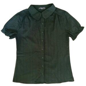 Vintage Style Pine Green Peter Pan Collar Blouse